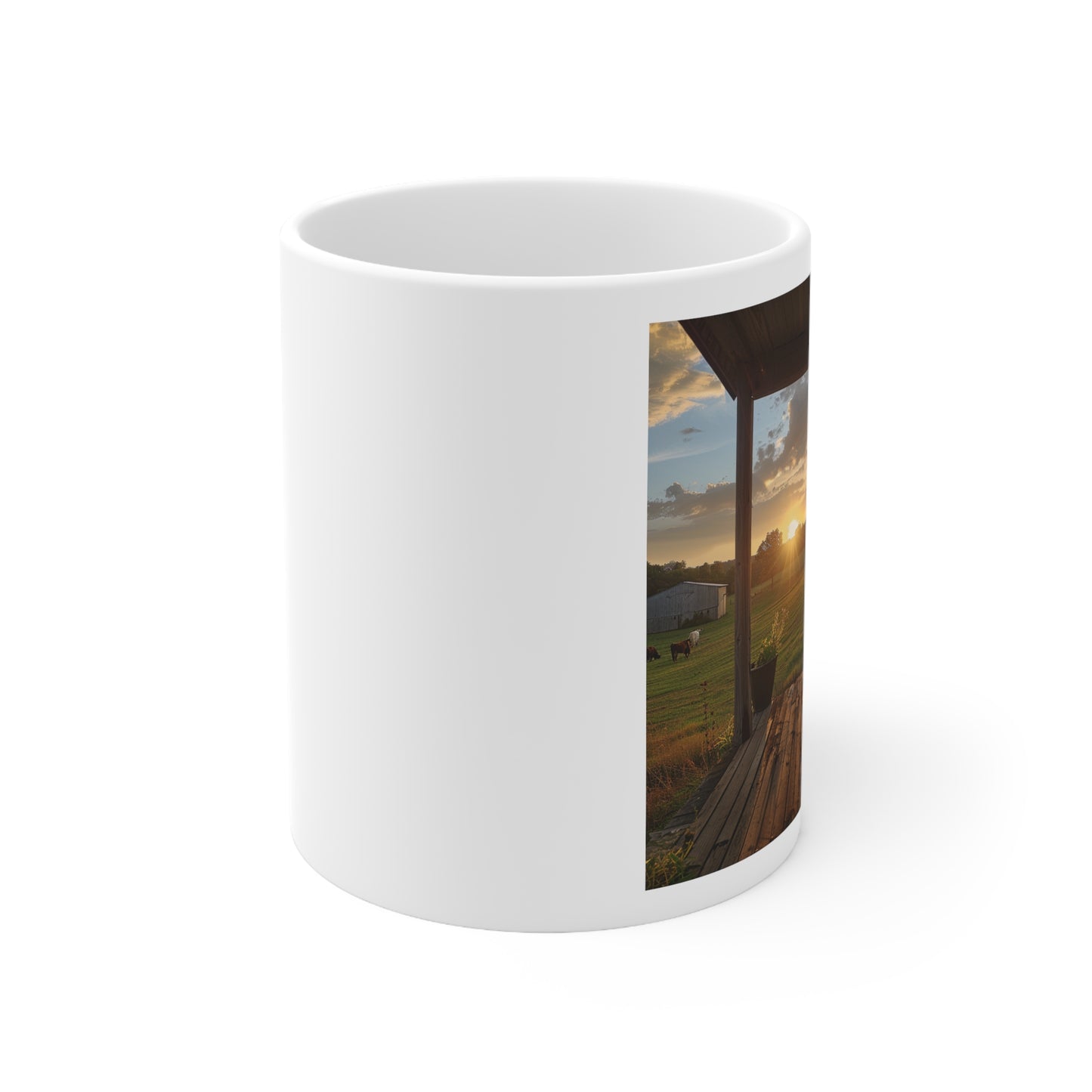 Over Looking Ranch Sun Rise Coffee Mug 11oz