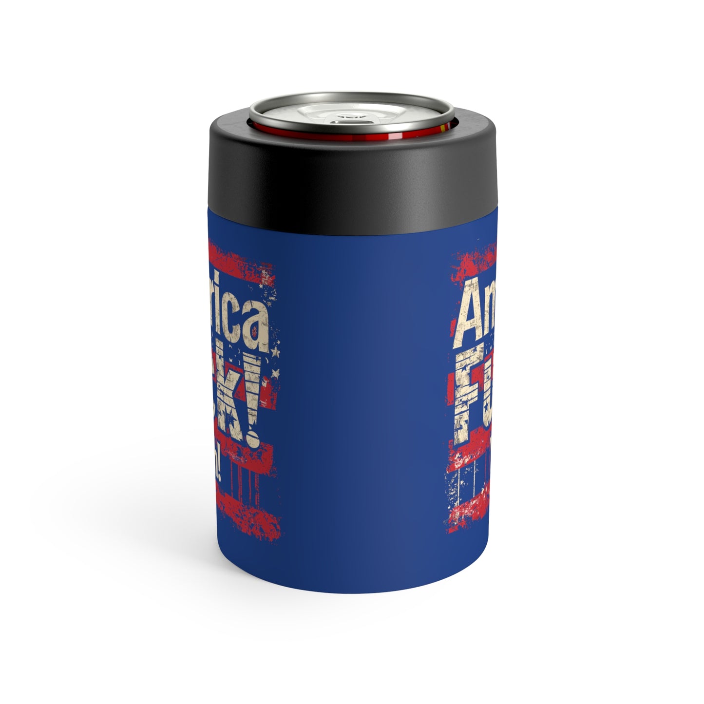"America Fuck Yeah!" Stainless Steel Can Holder: Keep Your Drinks Cold in Style