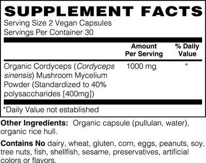 Organic Cordyceps Mushroom Capsules: Enhance Your Vitality and Immune Function