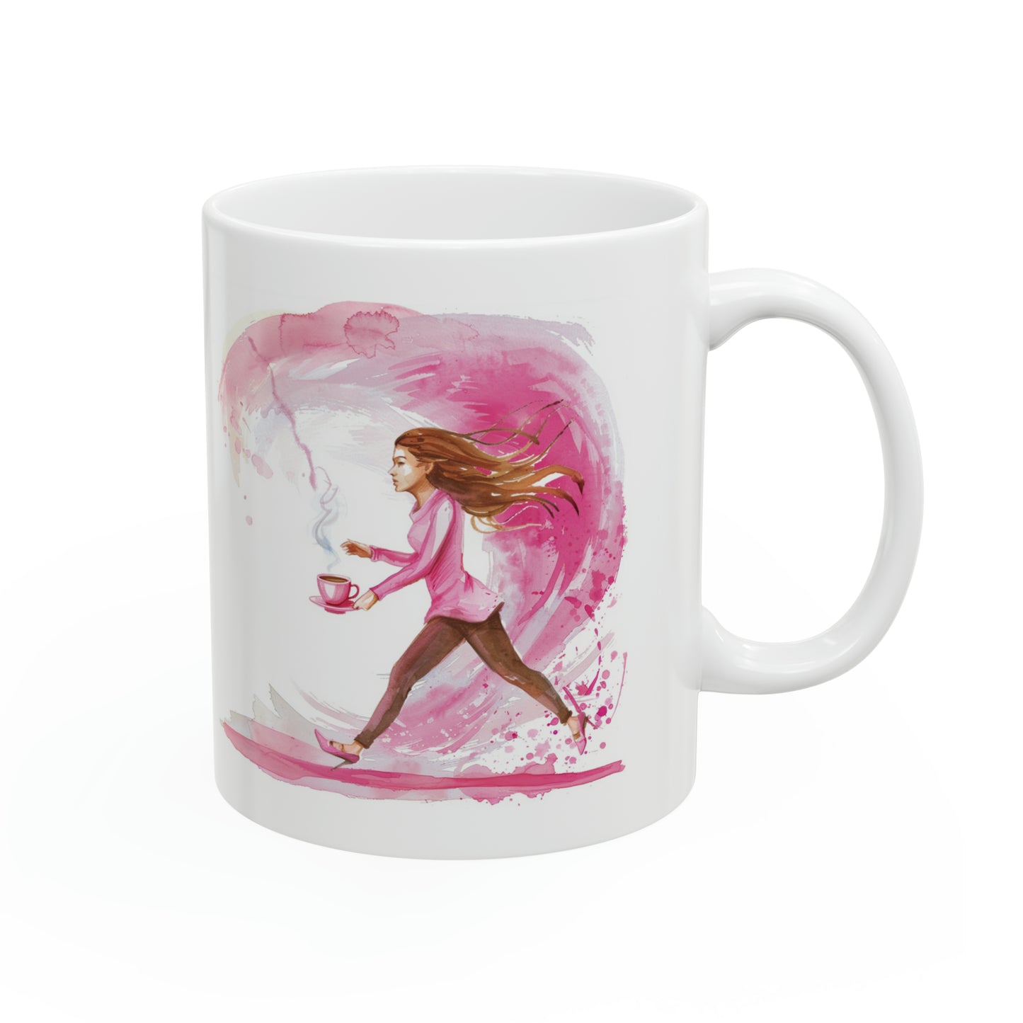 Lady In Pink Ceramic Mug, 11oz